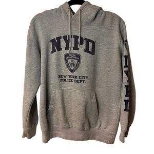 NYPD Heather Gray Graphic Print Long Sleeves Sweatshirt Hoodie Size Small